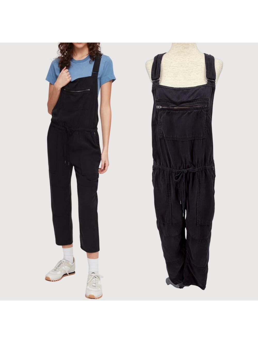 Aritzia Wilfred Free Valletta Overalls Cropped Black S